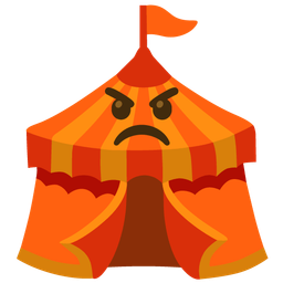 circus tent and enraged face