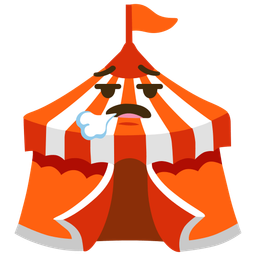 circus tent and face exhaling