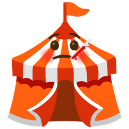 circus tent and face with thermometer
