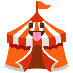 Circus tent and Face with tongue