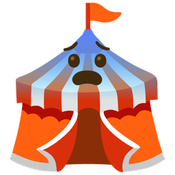 circus tent and fearful face