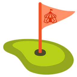 circus tent and flag in hole