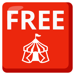 circus tent and FREE button