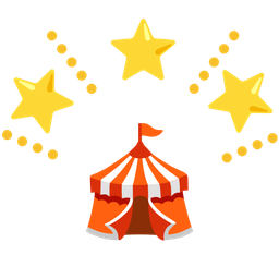 circus tent and glowing star