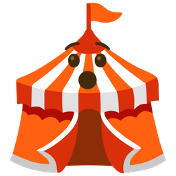 circus tent and hushed face