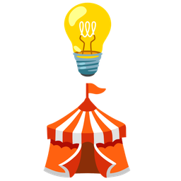 circus tent and light bulb