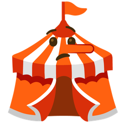 circus tent and lying face