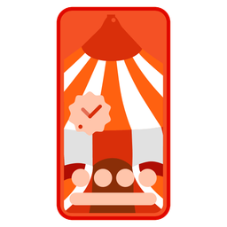 circus tent and mobile phone