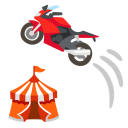 circus tent and motorcycle