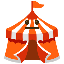circus tent and neutral face