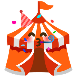 circus tent and partying face