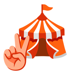 circus tent and peace symbol