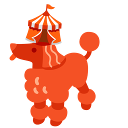 circus tent and poodle
