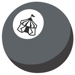 circus tent and pool 8 ball