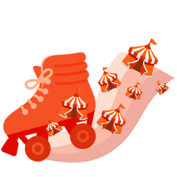 circus tent and roller skate