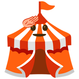 circus tent and saluting face