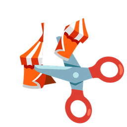 circus tent and scissors