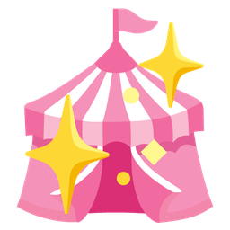 circus tent and sparkling heart