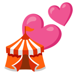 circus tent and two hearts