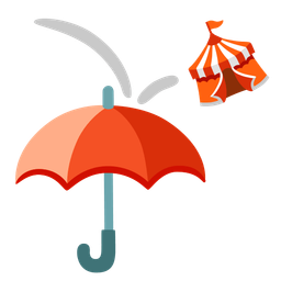 circus tent and umbrella
