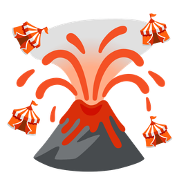 circus tent and volcano