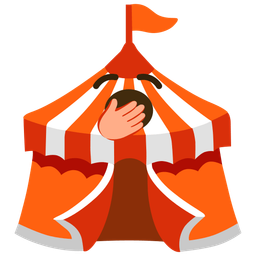 circus tent and yawning face