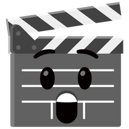 clapper board and astonished face