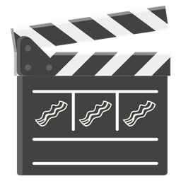 clapper board and bacon