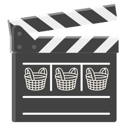 clapper board and basket