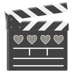 clapper board and black heart