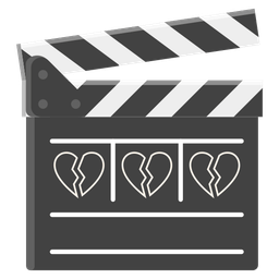 clapper board and broken heart