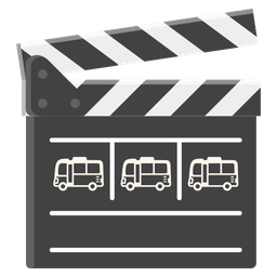 clapper board and bus