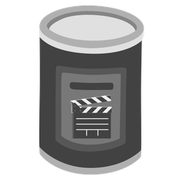 clapper board and canned food