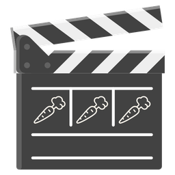 clapper board and carrot