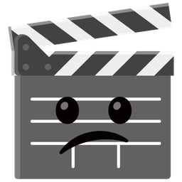 clapper board and confused face