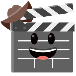 clapper board and cowboy hat face