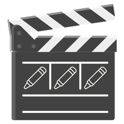 clapper board and crayon