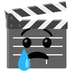 clapper board and crying face
