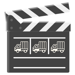 clapper board and delivery truck