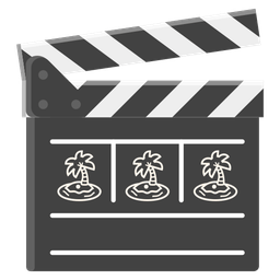 clapper board and desert island