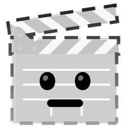clapper board and dotted line face