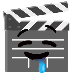 clapper board and drooling face