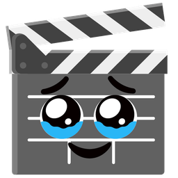 clapper board and face holding back tears