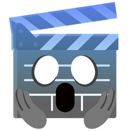 clapper board and face screaming in fear