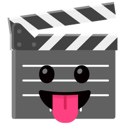 Clapper board and Face with tongue