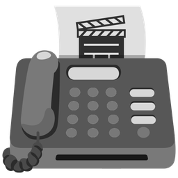 clapper board and fax machine