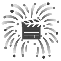 clapper board and fireworks