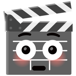 clapper board and flushed face