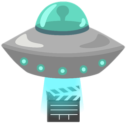 clapper board and flying saucer