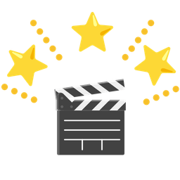 clapper board and glowing star